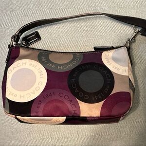 Coach Madison Sateen Snaphead Purple Mini Handbag Shoulder Purse Y2K